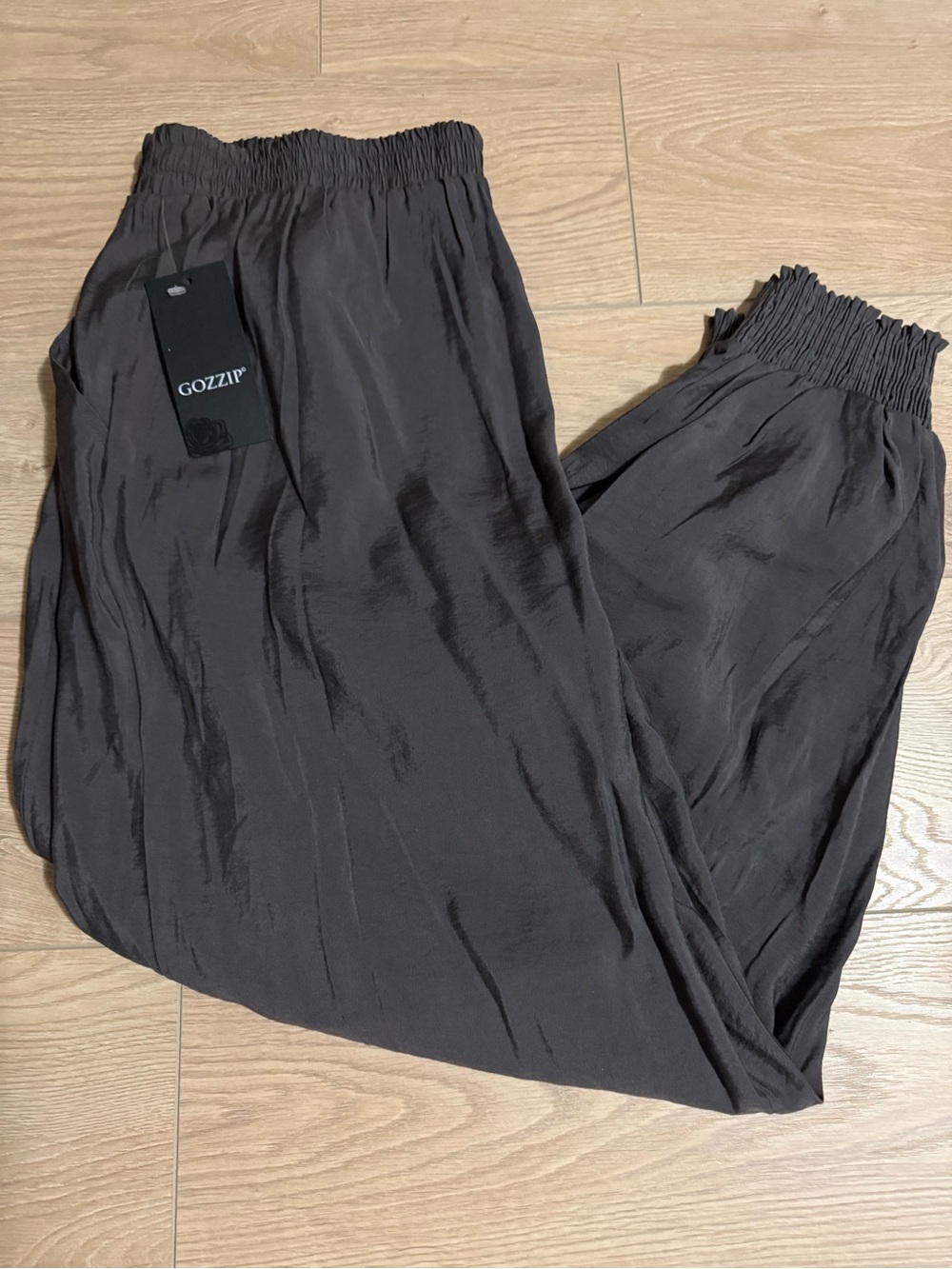 Gozzip Relaxed Elastic-Waist Joggers in Dark Brown - 16/18